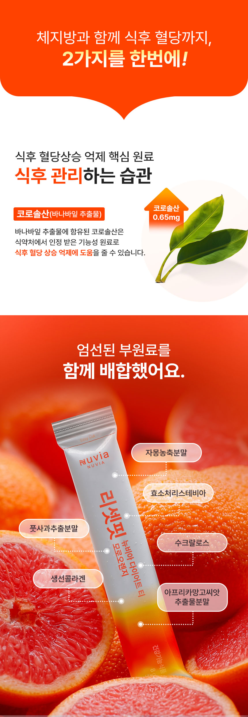 리셋핏 뉴비아 다이어트 티 모로오렌지